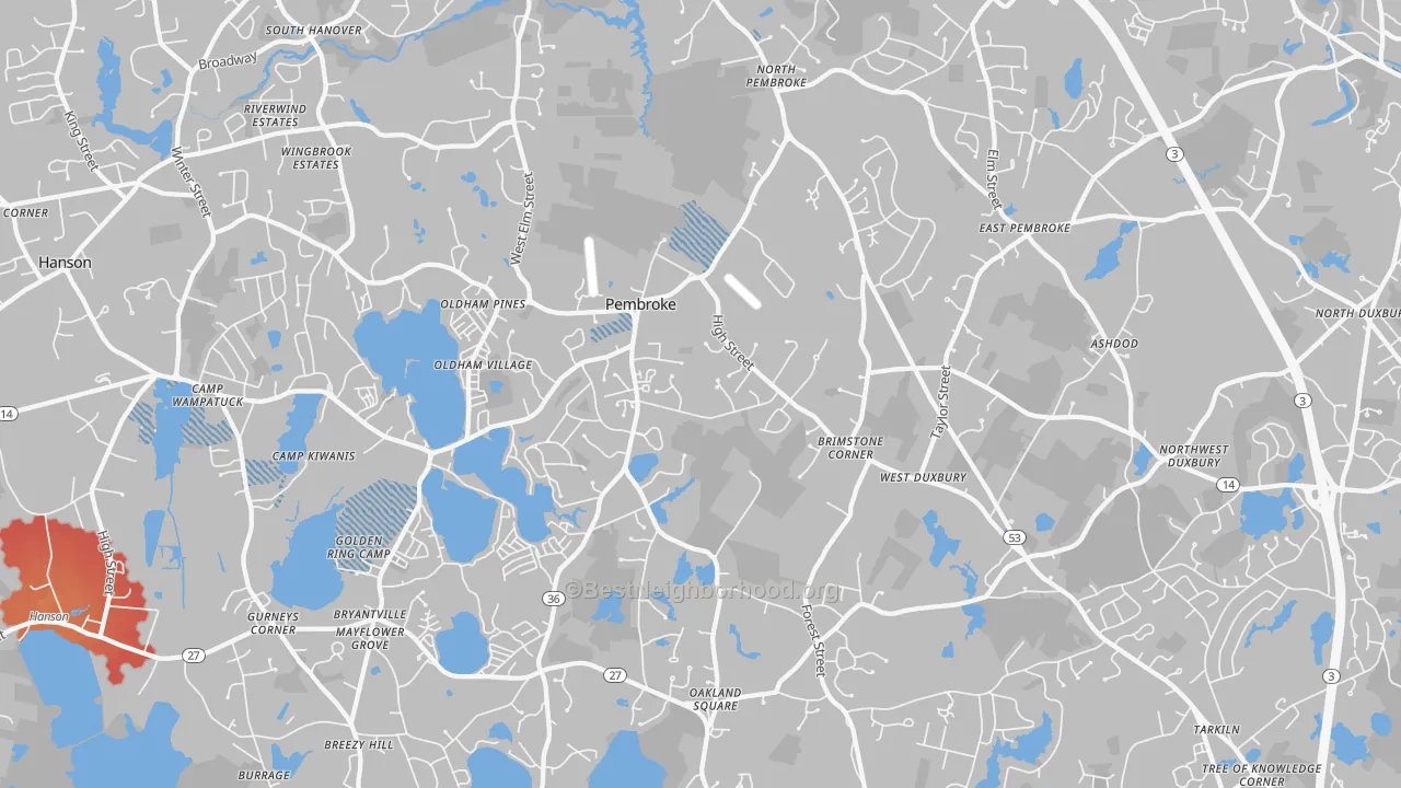 Transit Grade map of 02359, MA