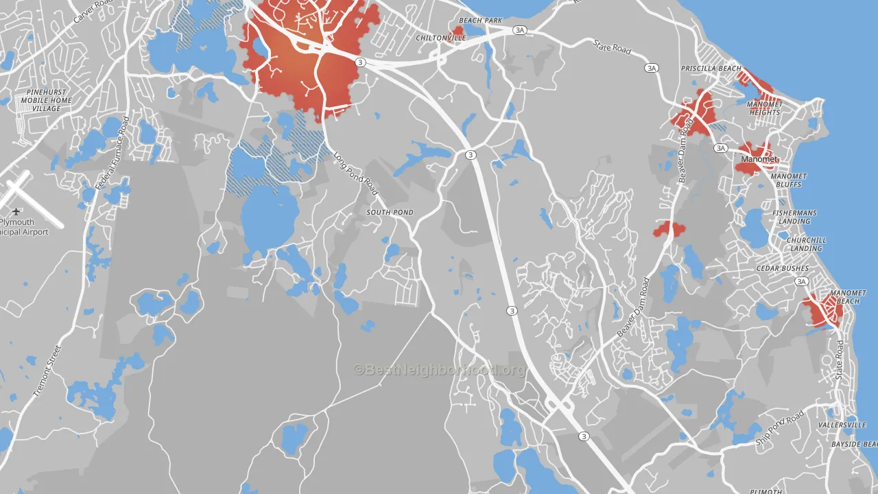 Transit Grade map of 02360, MA
