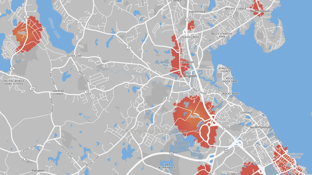 Transit Grade map of 02364, MA