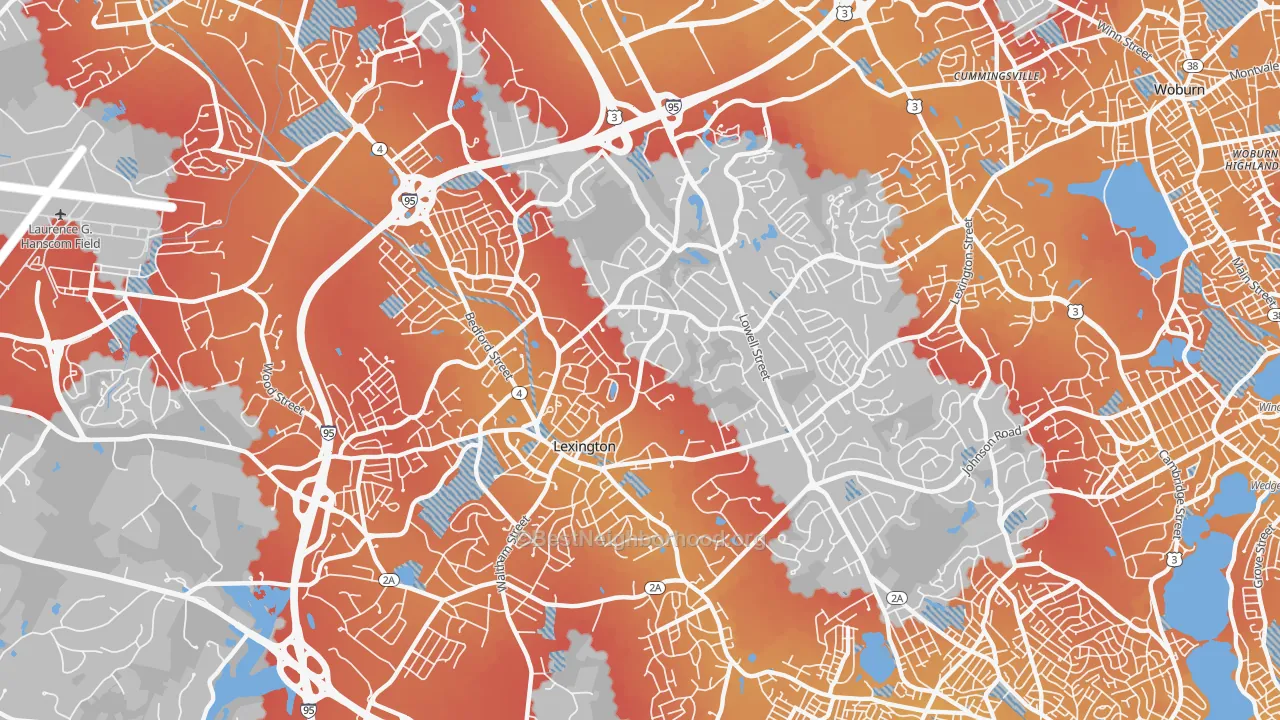 Transit Grade map of 02420, MA