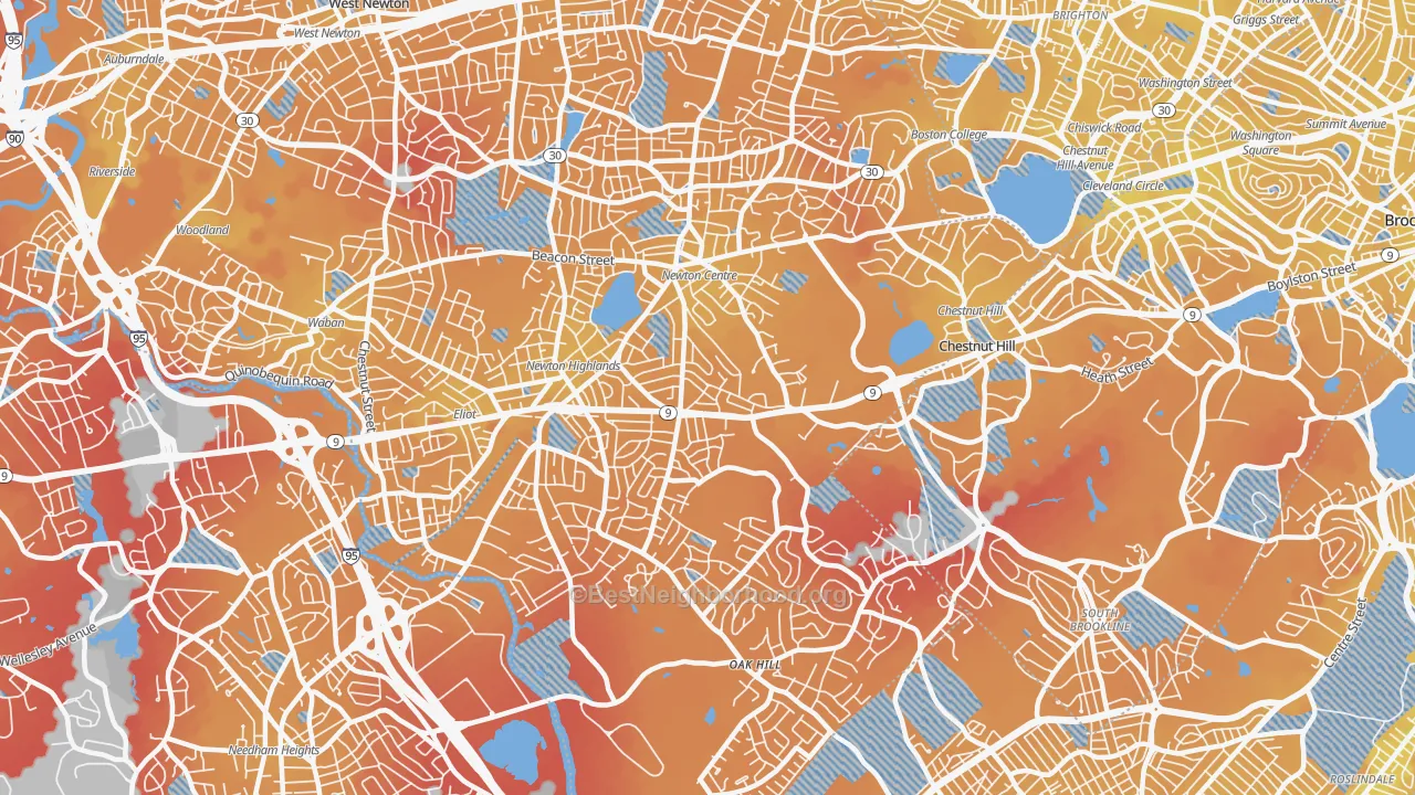 Transit Grade map of 02459, MA