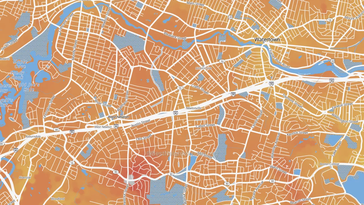 Transit Grade map of 02460, MA