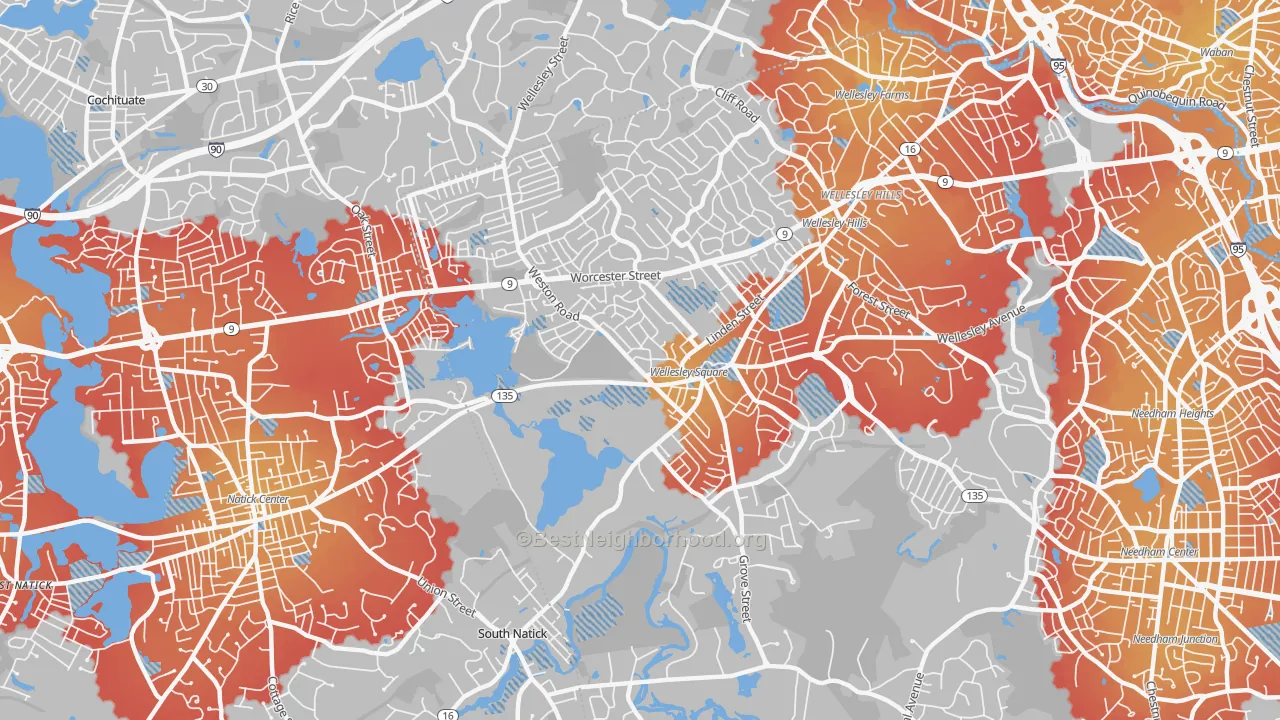 Transit Grade map of 02482, MA