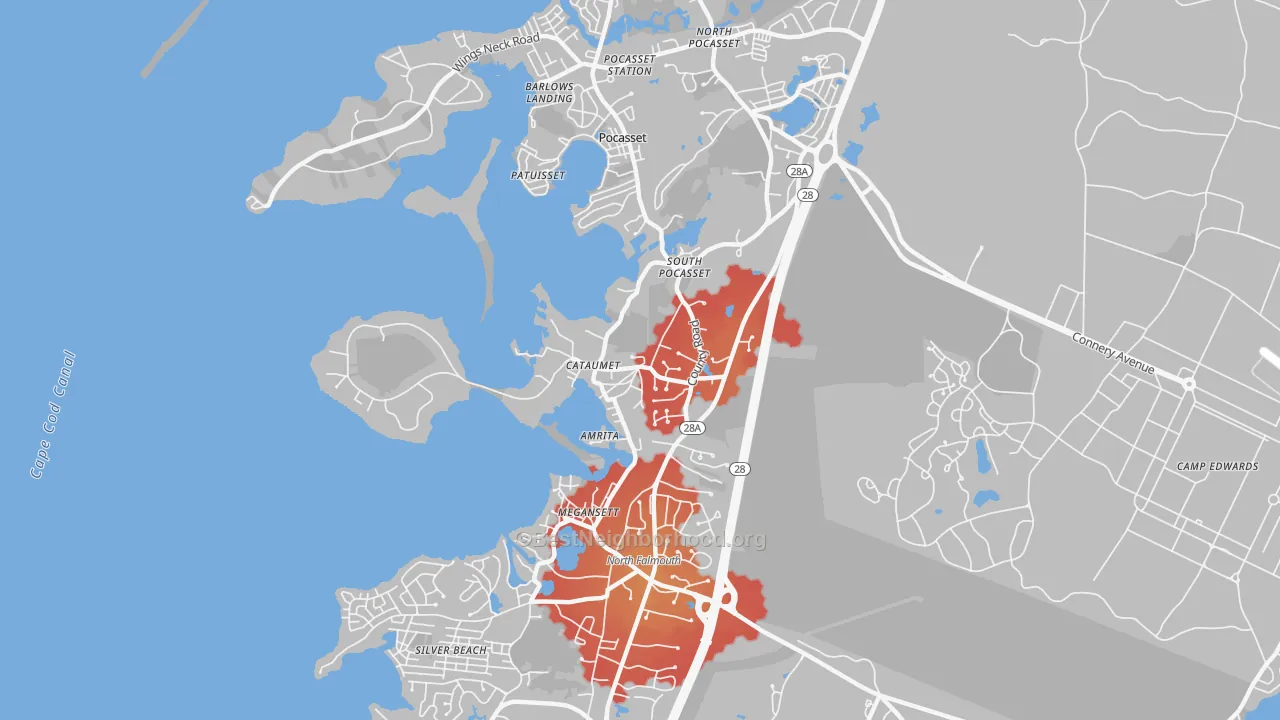 Transit Grade map of 02534, MA