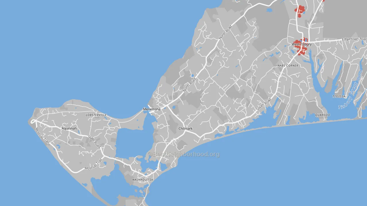 Transit Grade map of 02535, MA