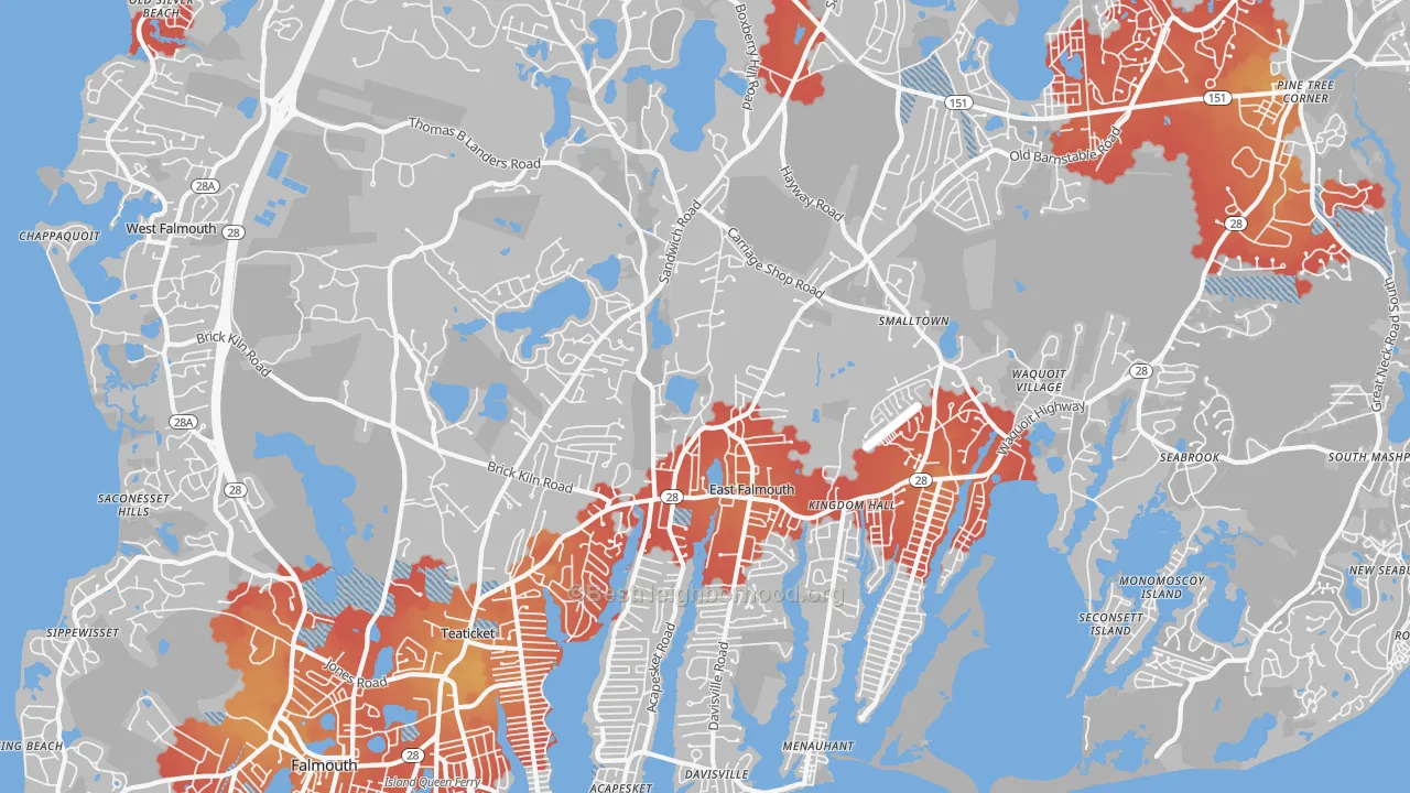 Transit Grade map of 02536, MA