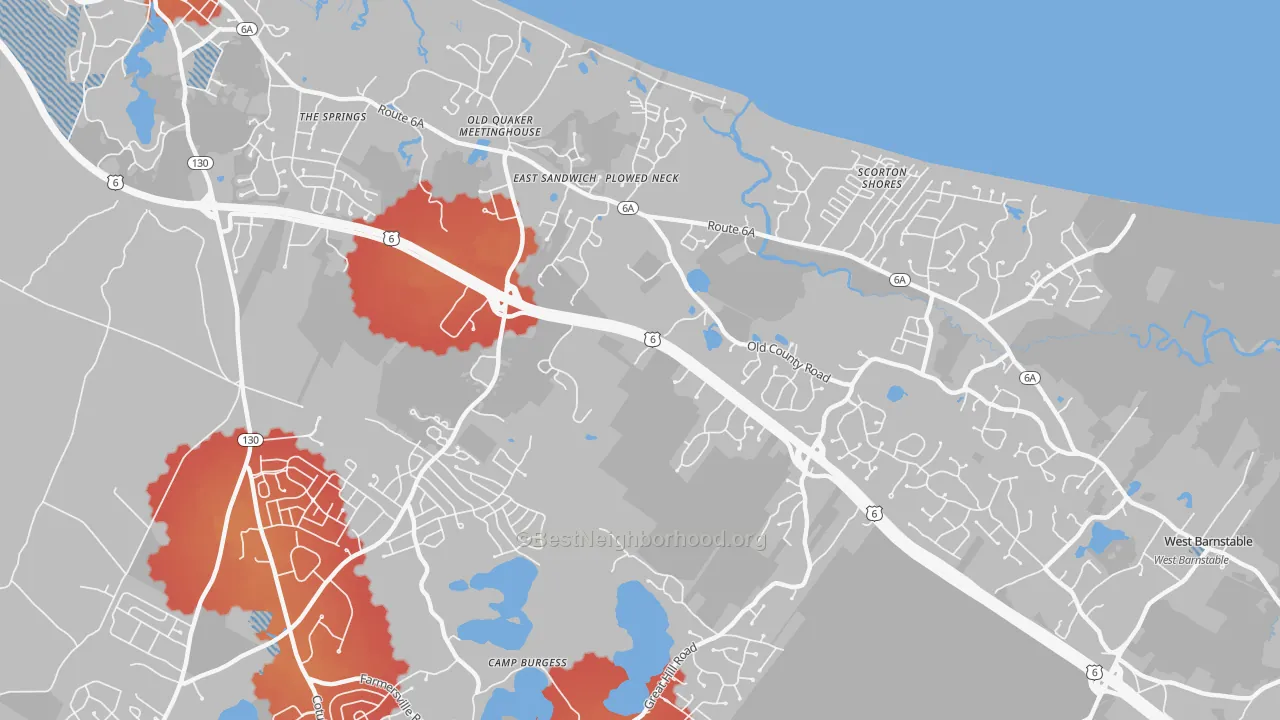 Transit Grade map of 02537, MA