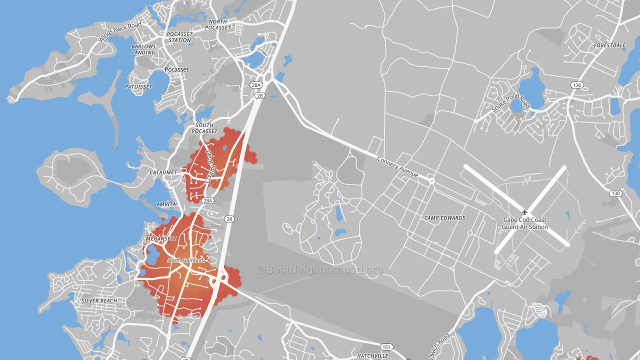 Transit Grade map of 02542, MA