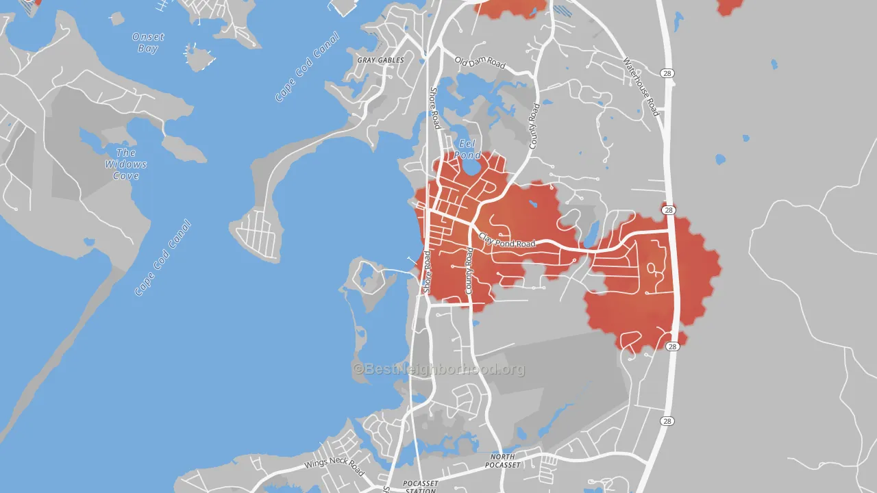 Transit Grade map of 02553, MA