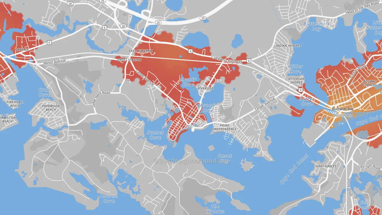Transit Grade map of 02558, MA