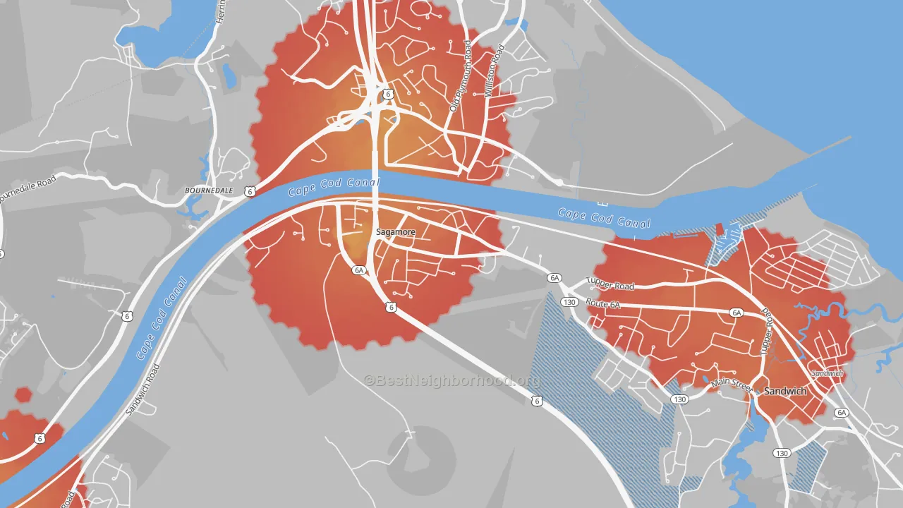 Transit Grade map of 02561, MA