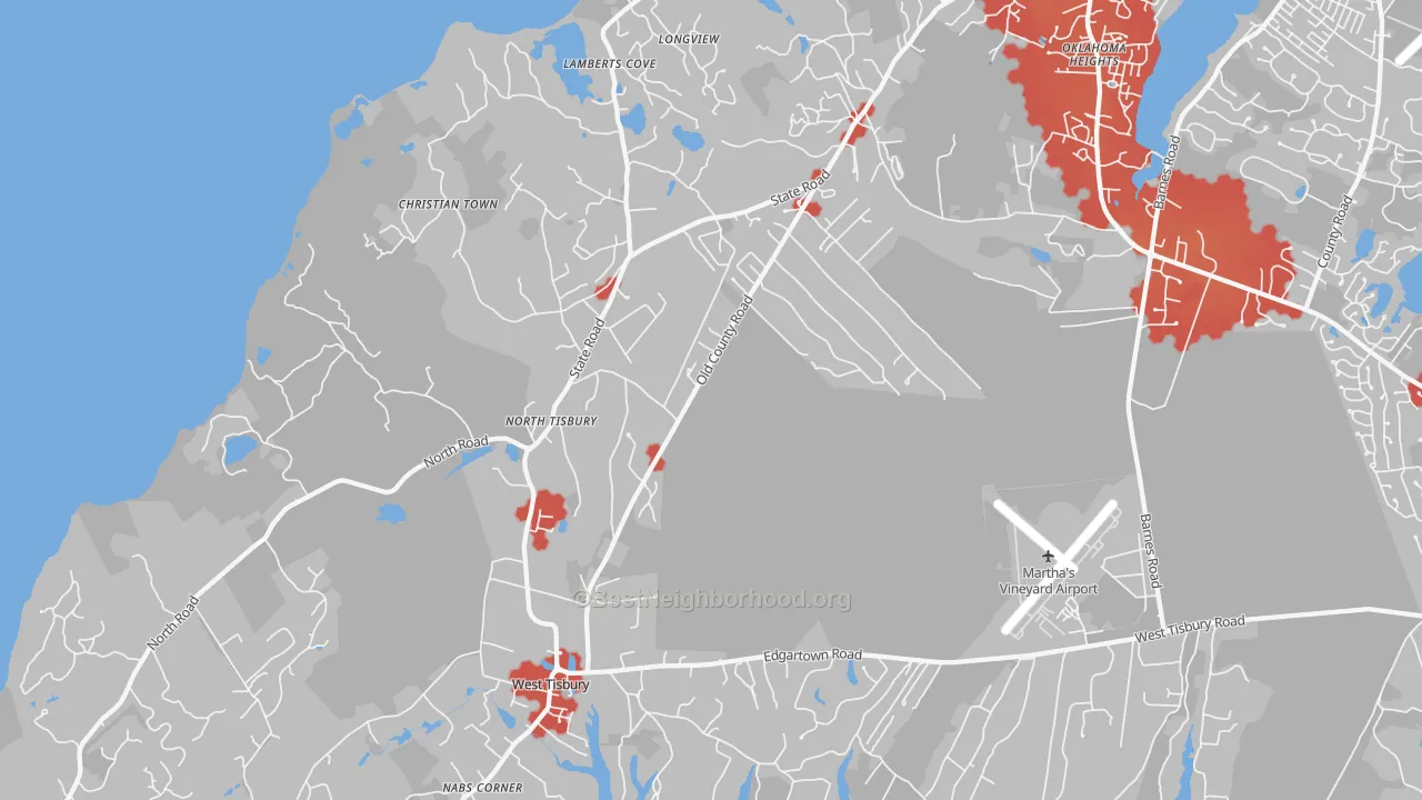 Transit Grade map of 02575, MA