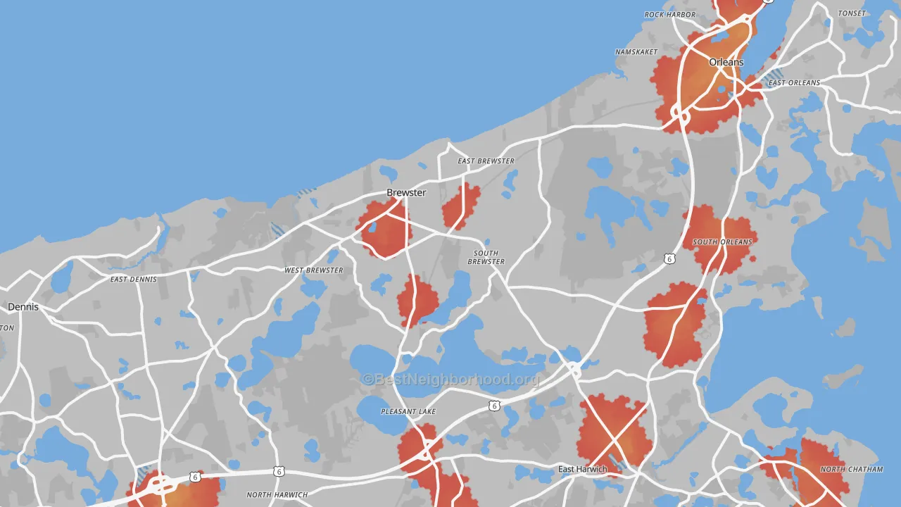 Transit Grade map of 02631, MA