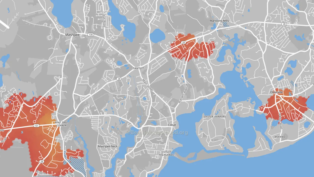 Transit Grade map of 02635, MA