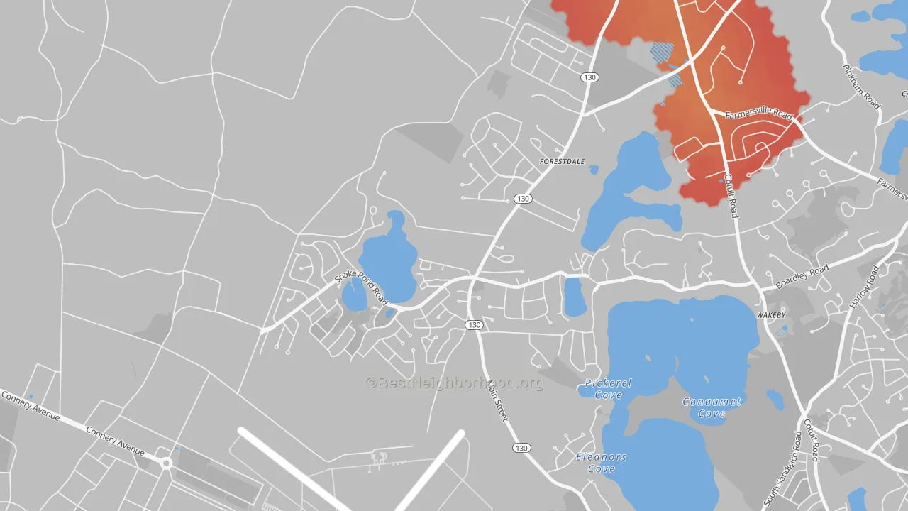 Transit Grade map of 02644, MA