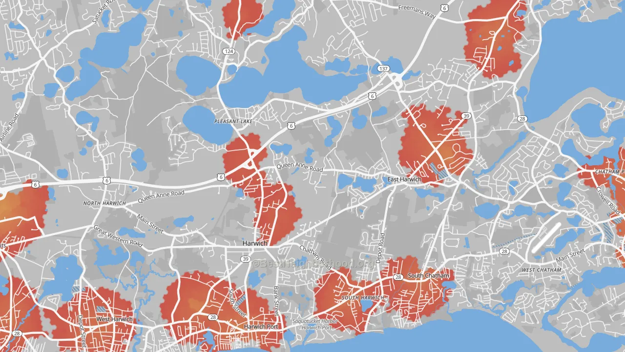 Transit Grade map of 02645, MA