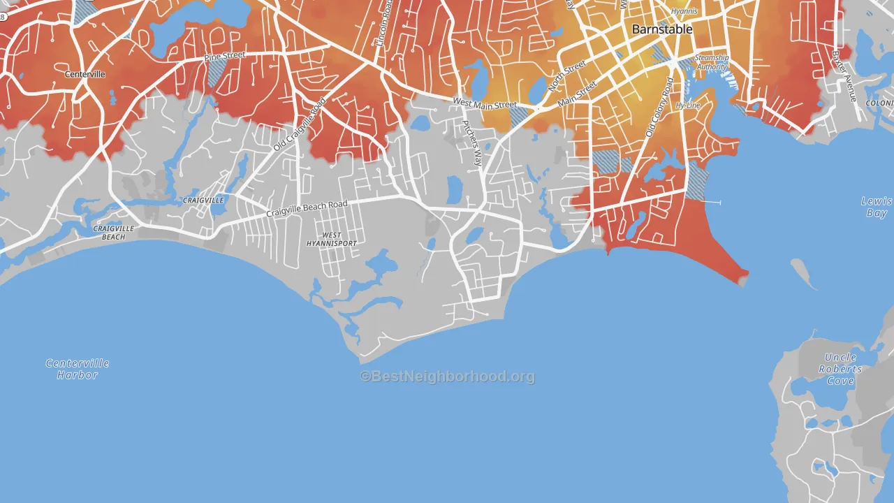 Transit Grade map of 02647, MA