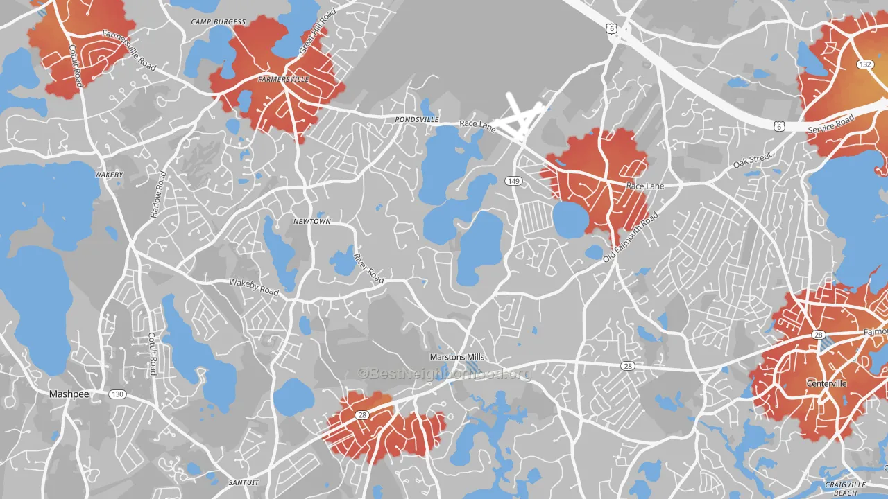 Transit Grade map of 02648, MA