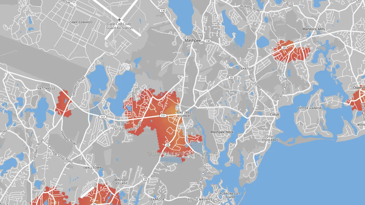 Transit Grade map of 02649, MA