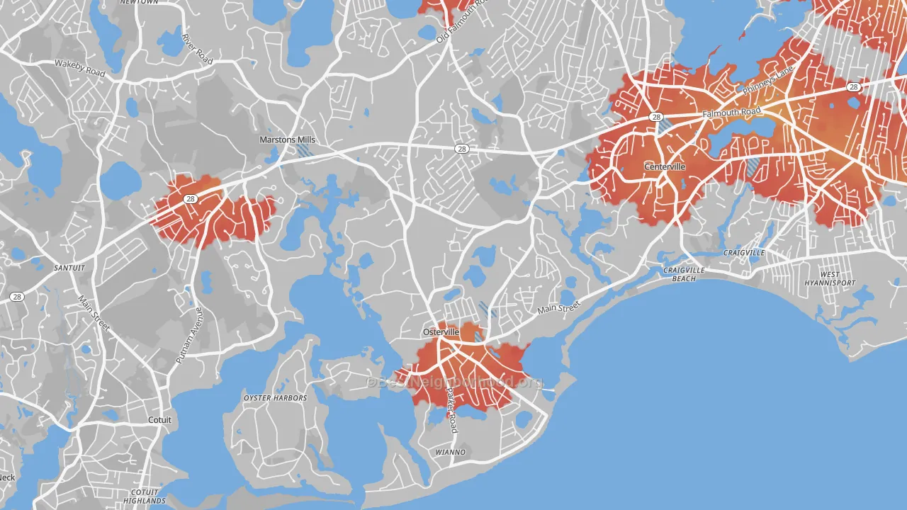 Transit Grade map of 02655, MA