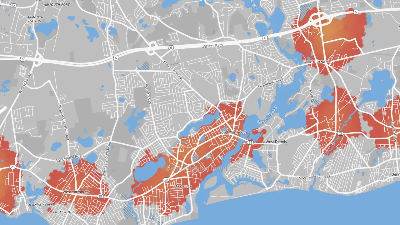 Transit Grade map of 02664, MA