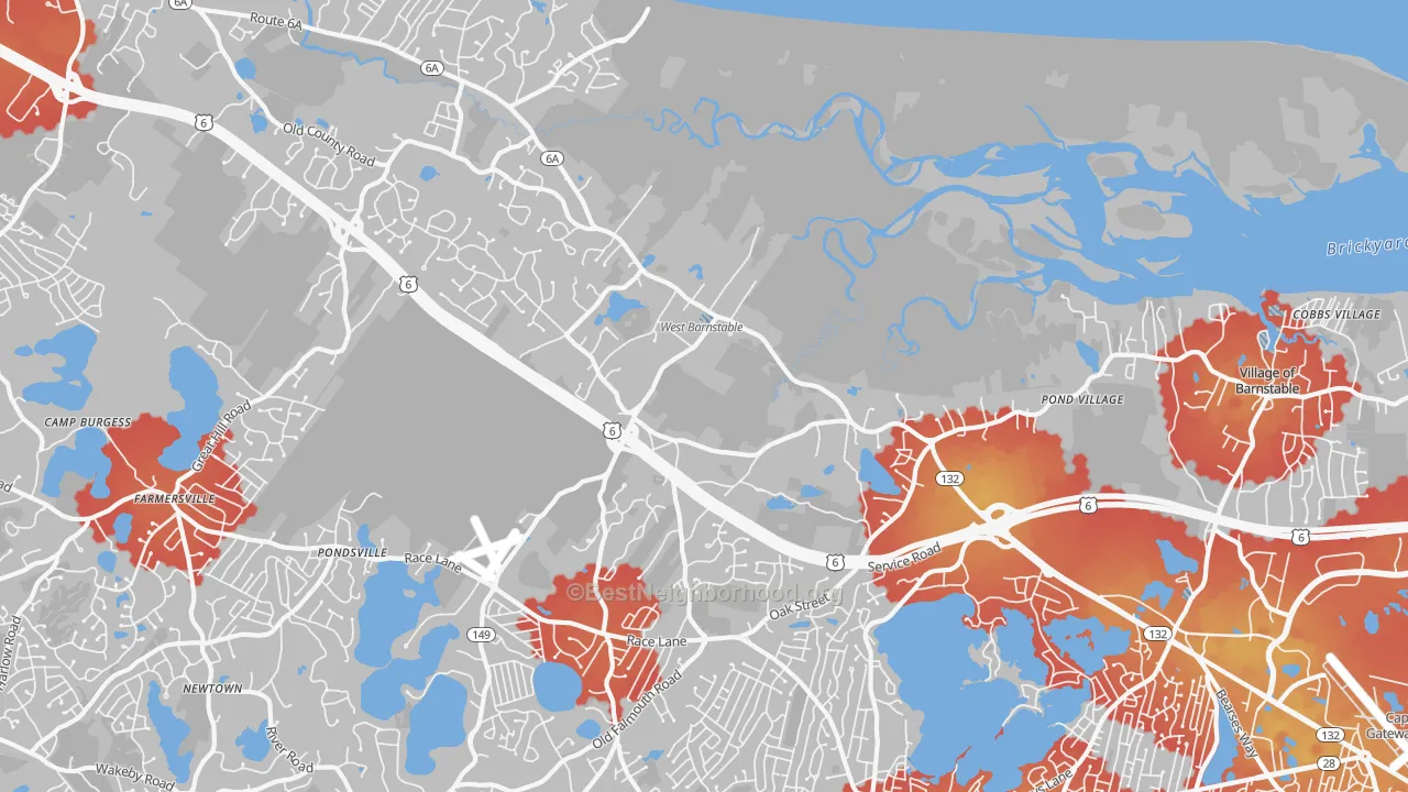 Transit Grade map of 02668, MA