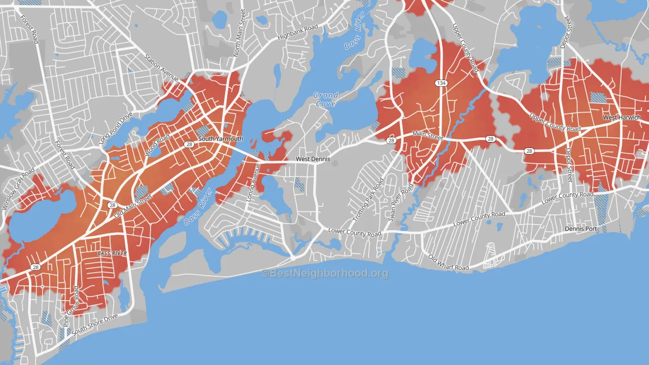 Transit Grade map of 02670, MA