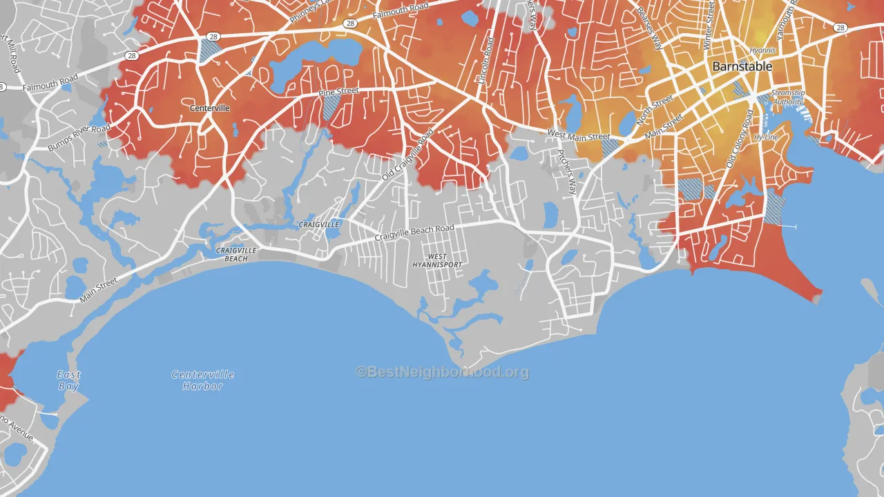 Transit Grade map of 02672, MA