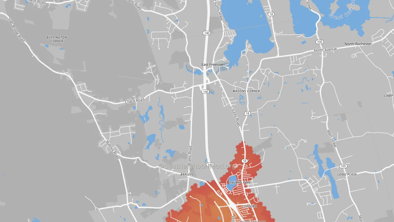 Transit Grade map of 02717, MA