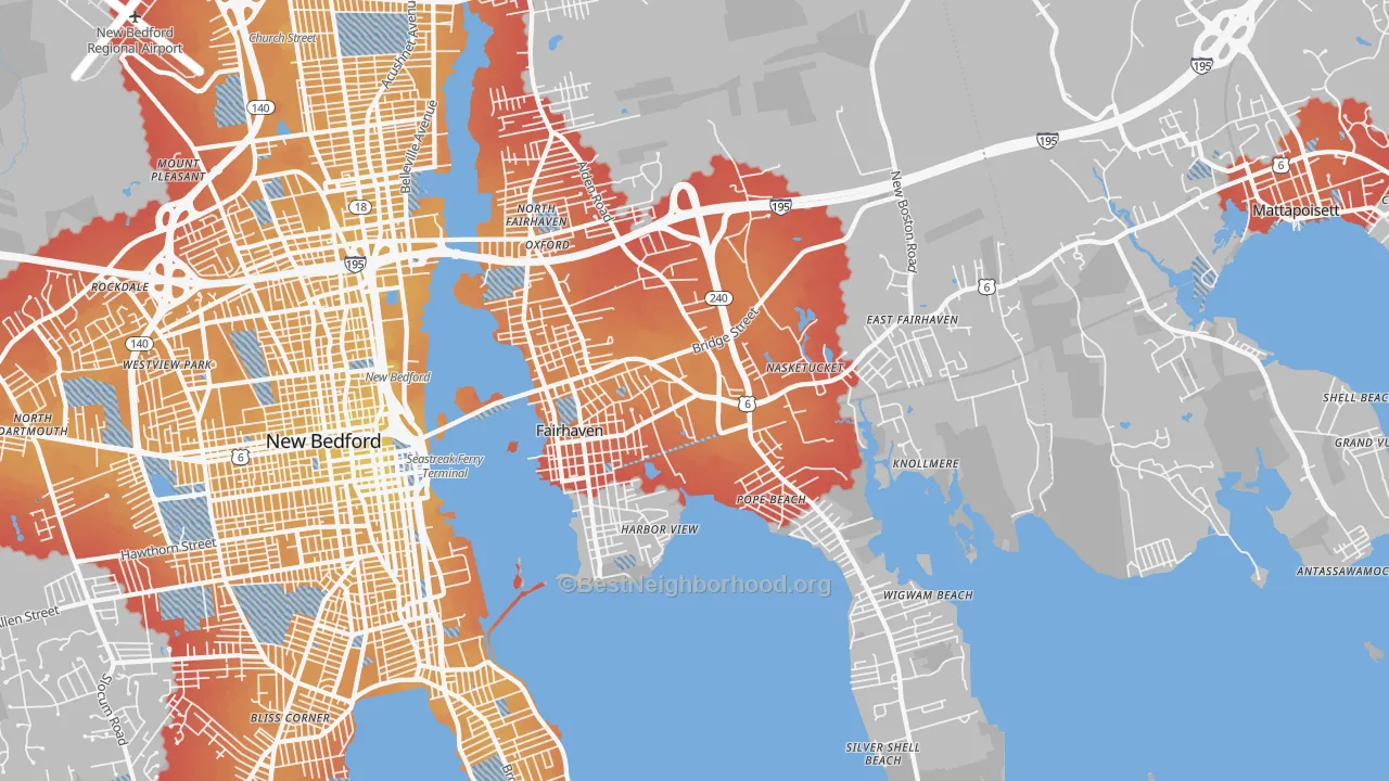Transit Grade map of 02719, MA