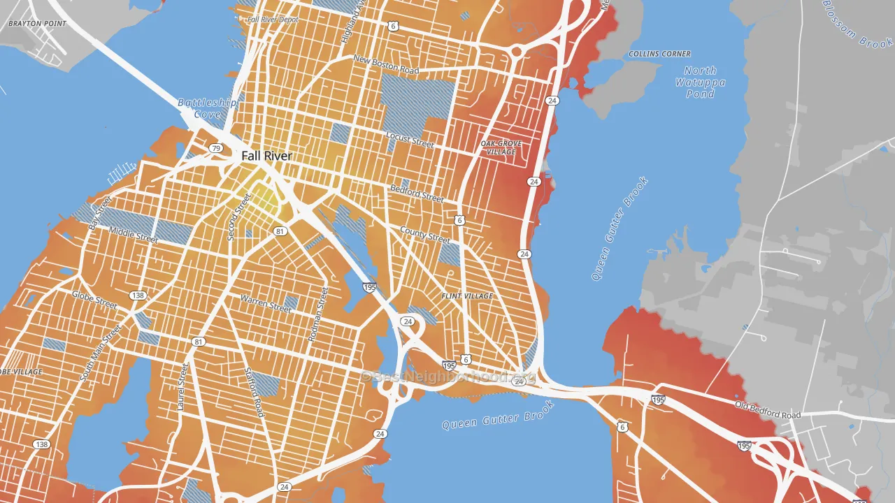 Transit Grade map of 02723, MA
