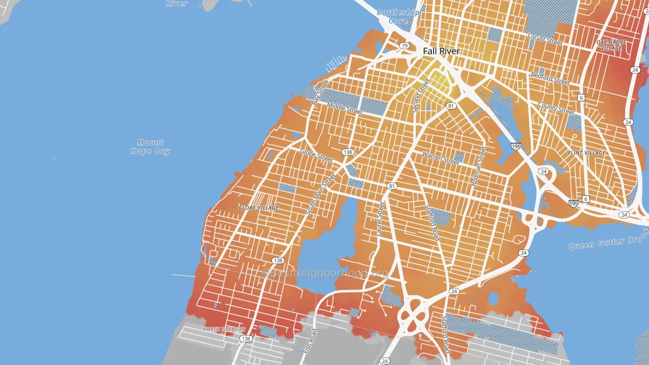 Transit Grade map of 02724, MA