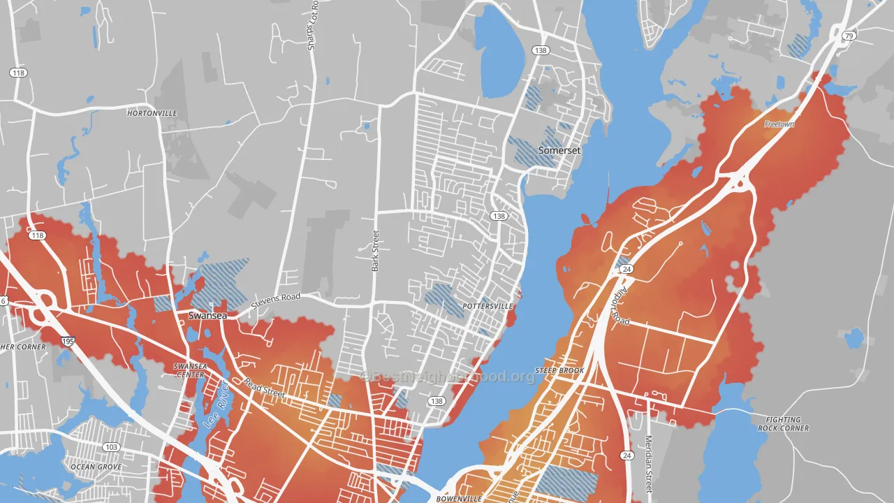 Transit Grade map of 02726, MA