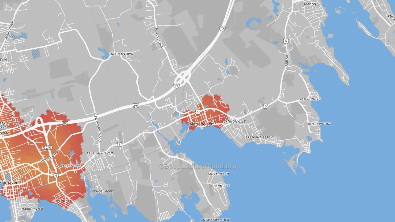 Transit Grade map of 02739, MA