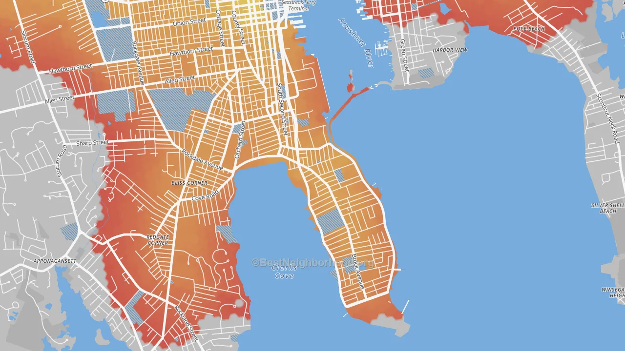 Transit Grade map of 02744, MA