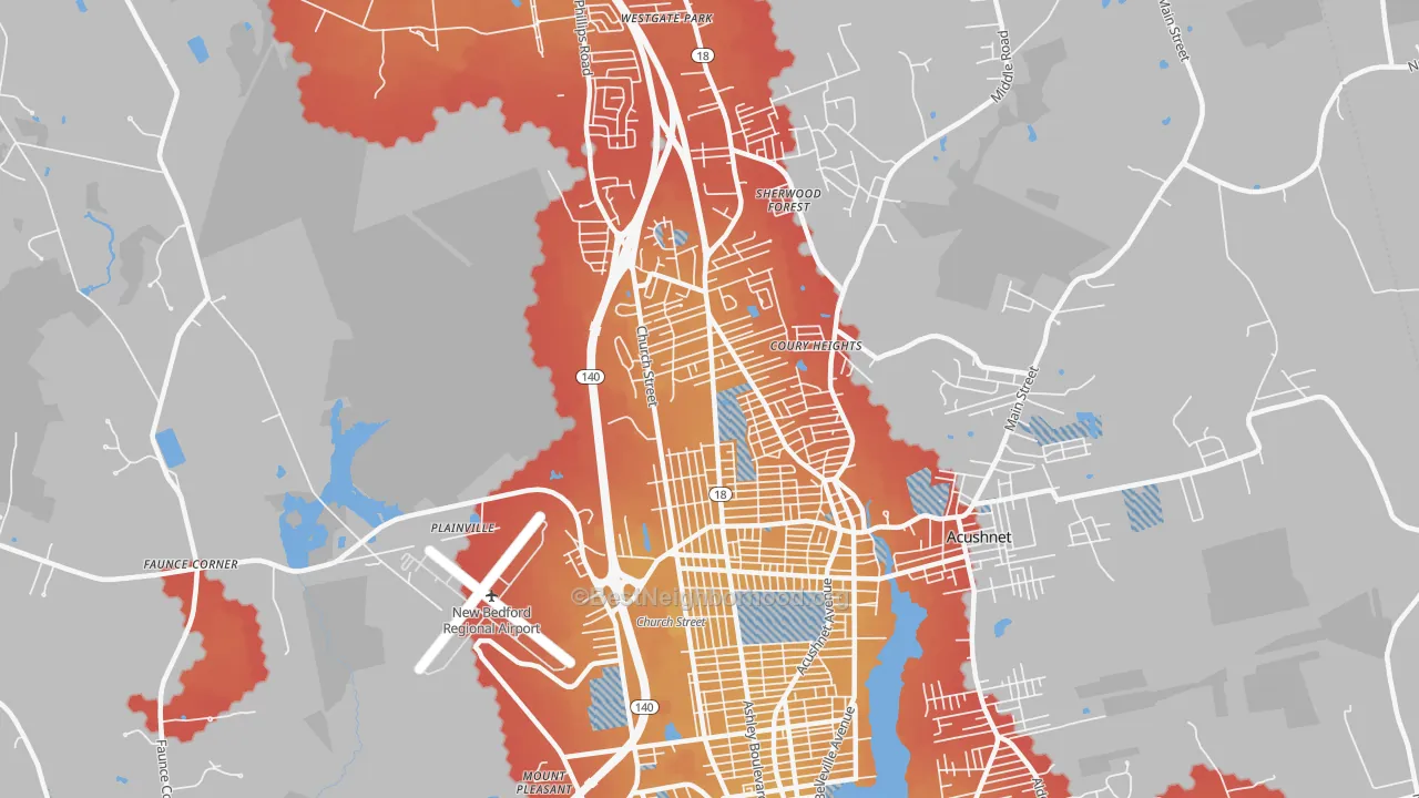 Transit Grade map of 02745, MA