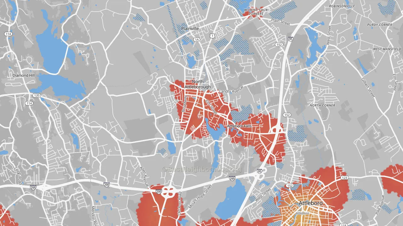 Transit Grade map of 02760, MA