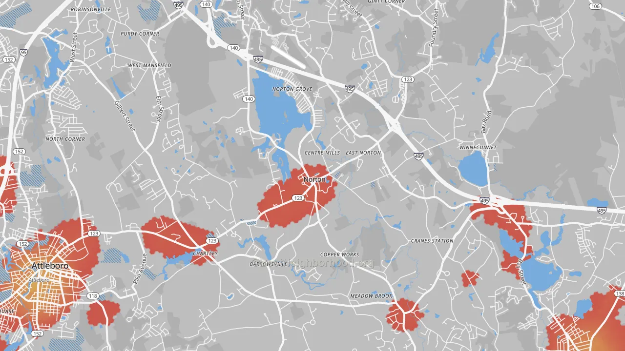 Transit Grade map of 02766, MA