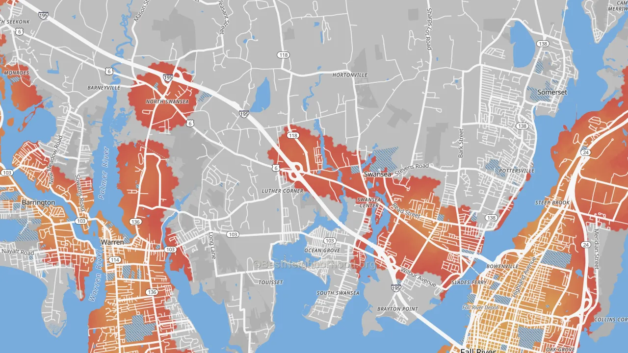 Transit Grade map of 02777, MA