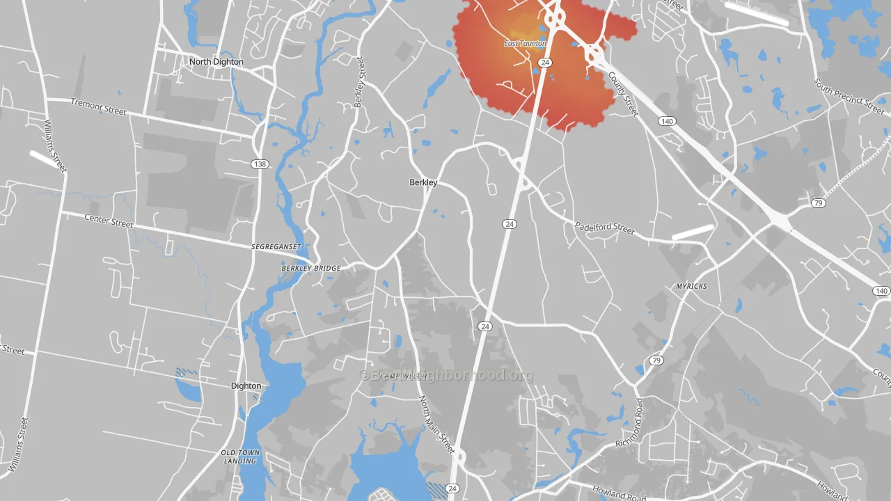 Transit Grade map of 02779, MA