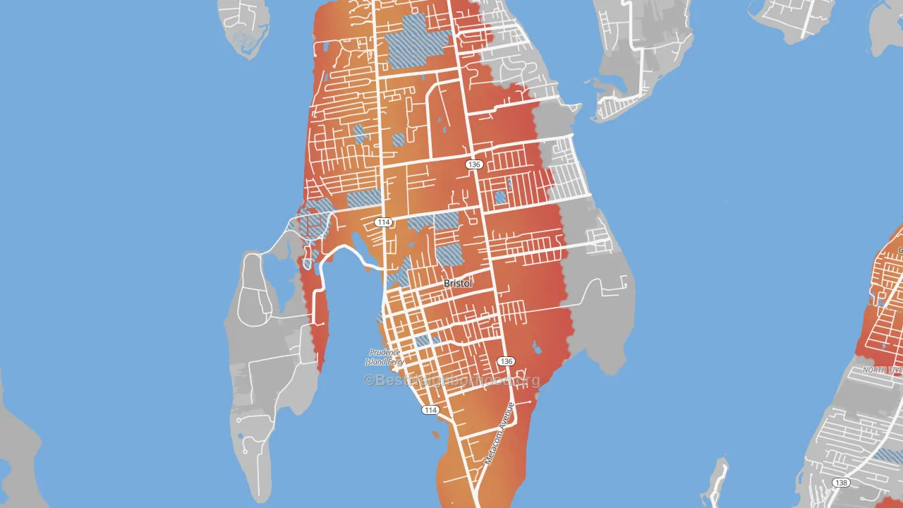 Transit Grade map of 02809, RI