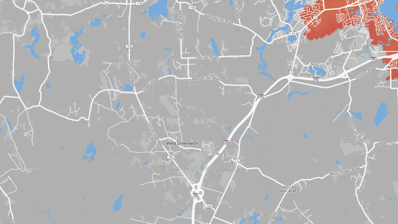 Transit Grade map of 02817, RI