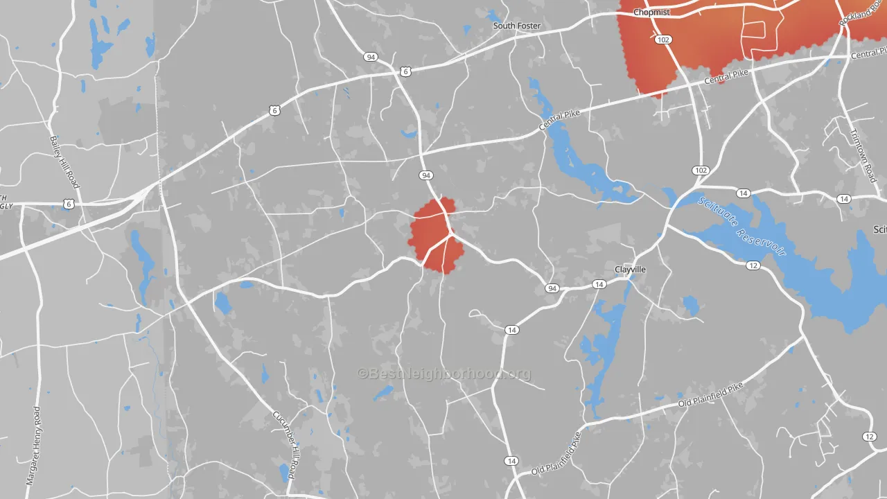 Transit Grade map of 02825, RI