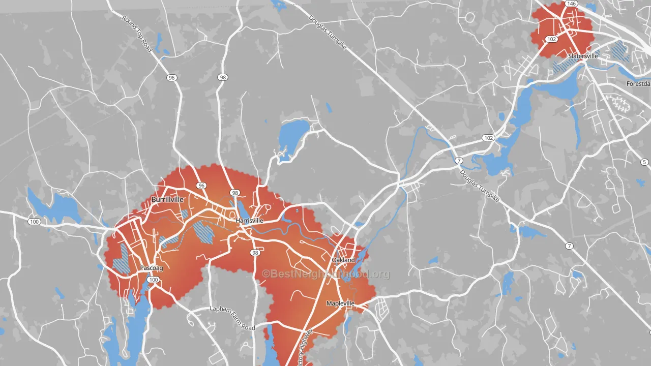Transit Grade map of 02830, RI