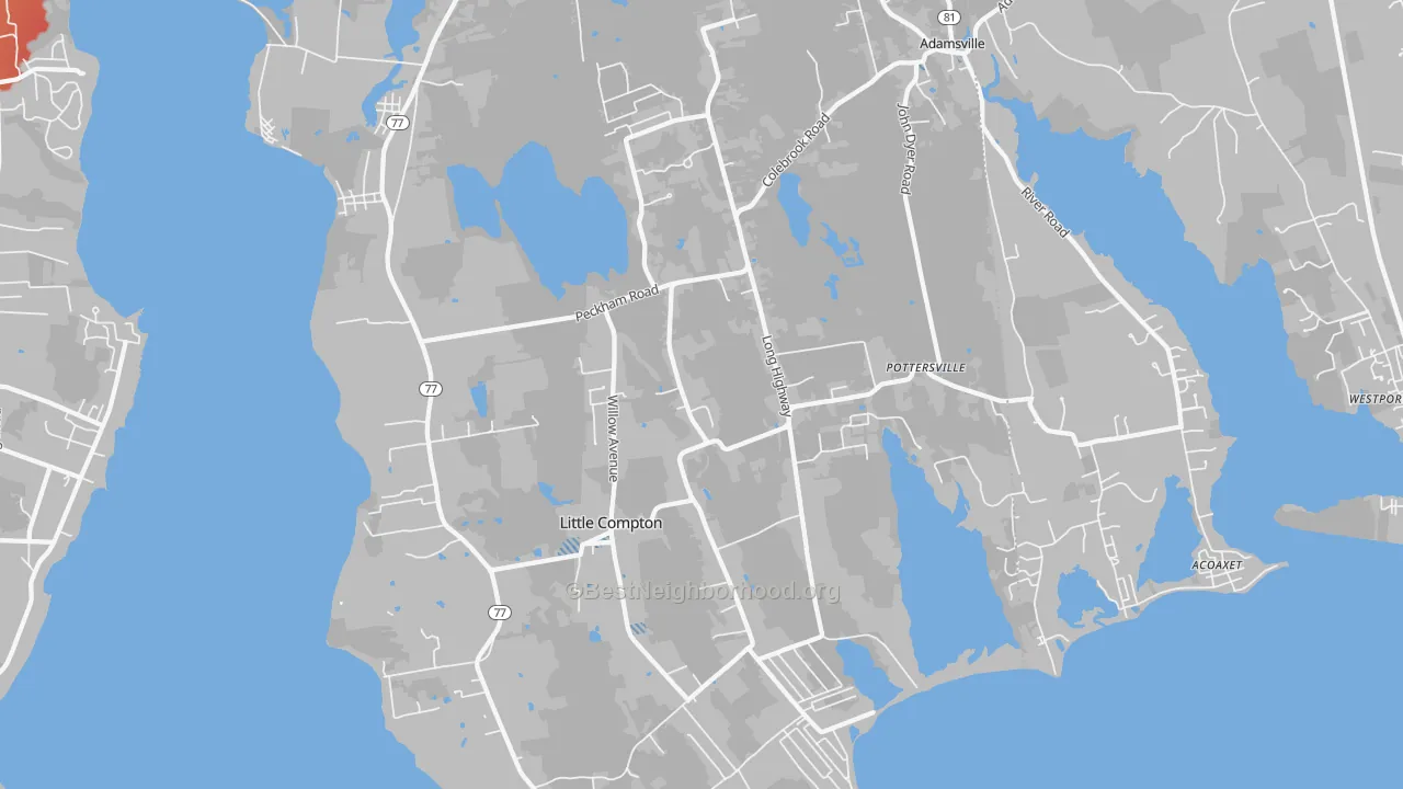 Transit Grade map of 02837, RI