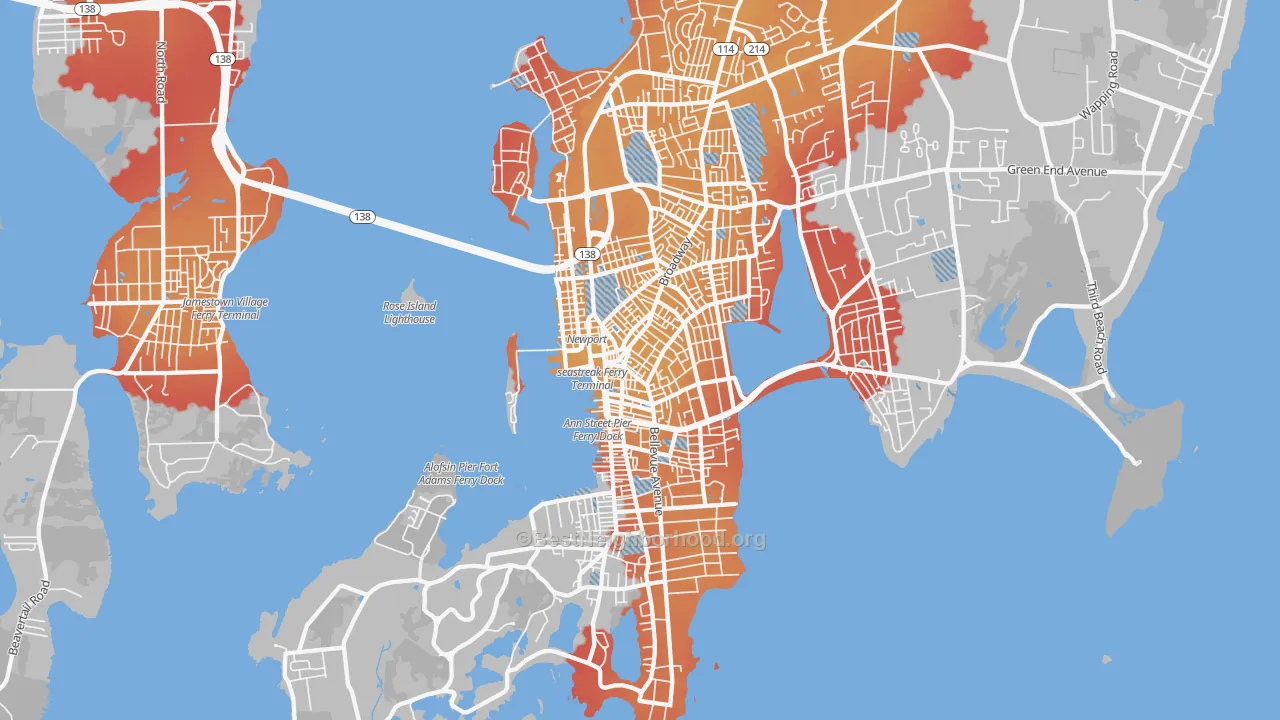 Transit Grade map of 02840, RI