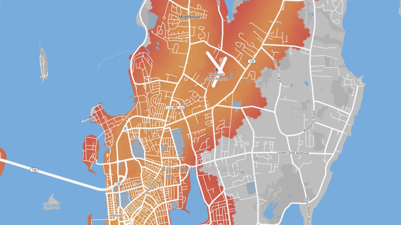 Transit Grade map of 02842, RI