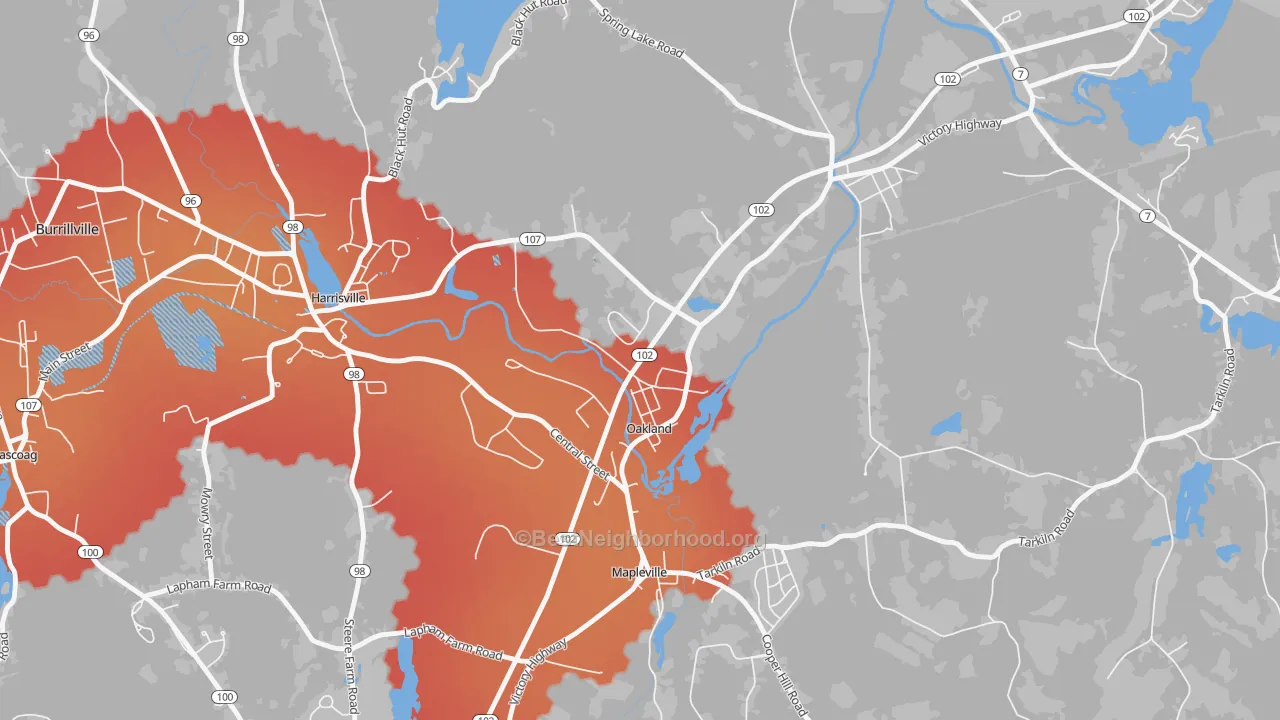 Transit Grade map of 02858, RI