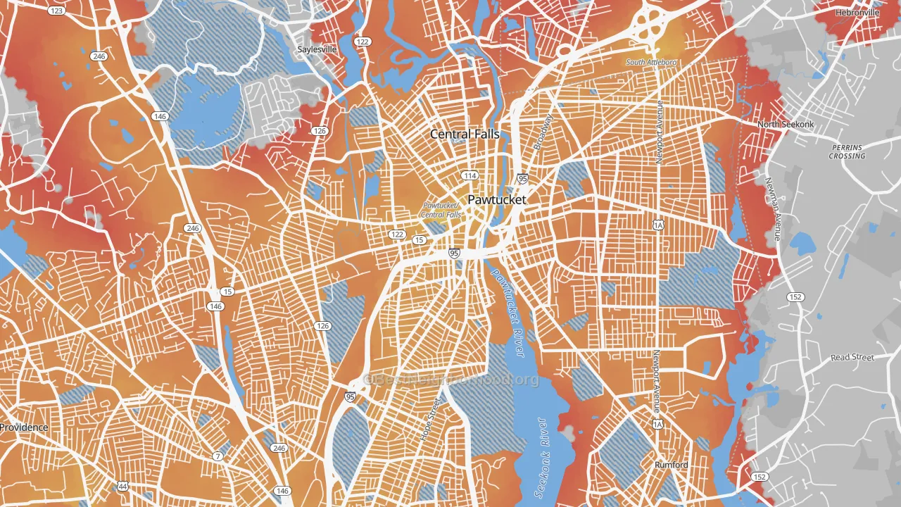 Transit Grade map of 02860, RI