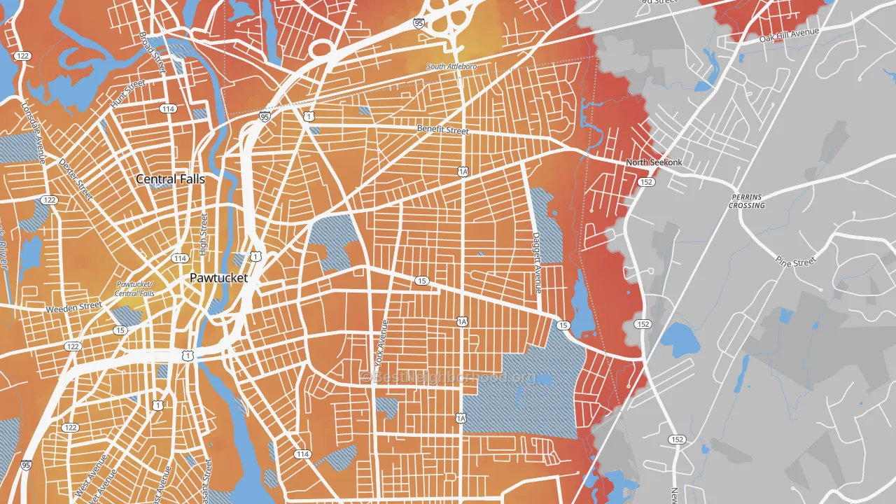 Transit Grade map of 02861, RI